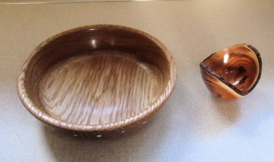 Two items by Keith Leonard. The small bowl won a commended certificate